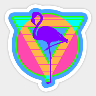 80s Style Flamingo Sticker